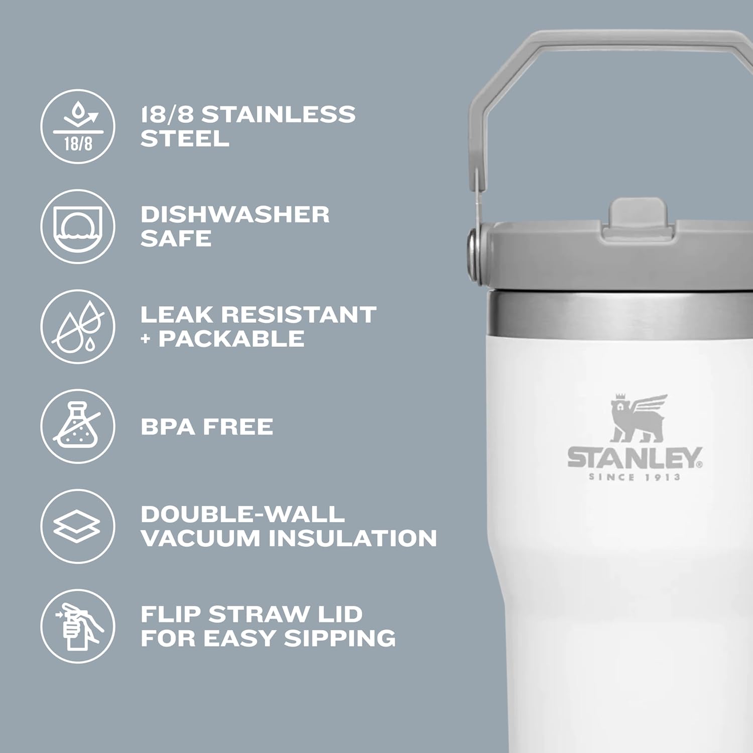 STANLEY IceFlow Stainless Steel Tumbler with Straw